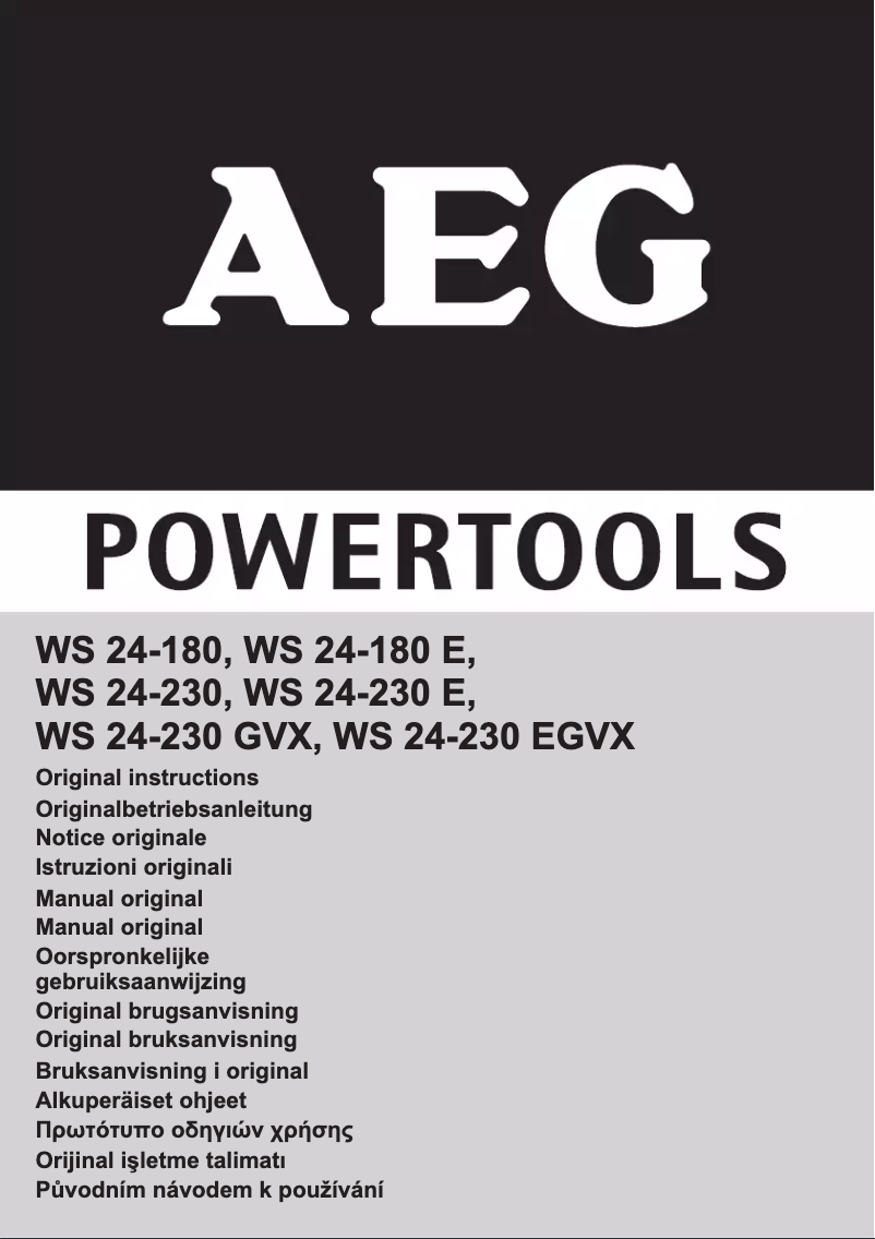 Page 1 de la notice Manuel utilisateur AEG WS 24-230 GVX