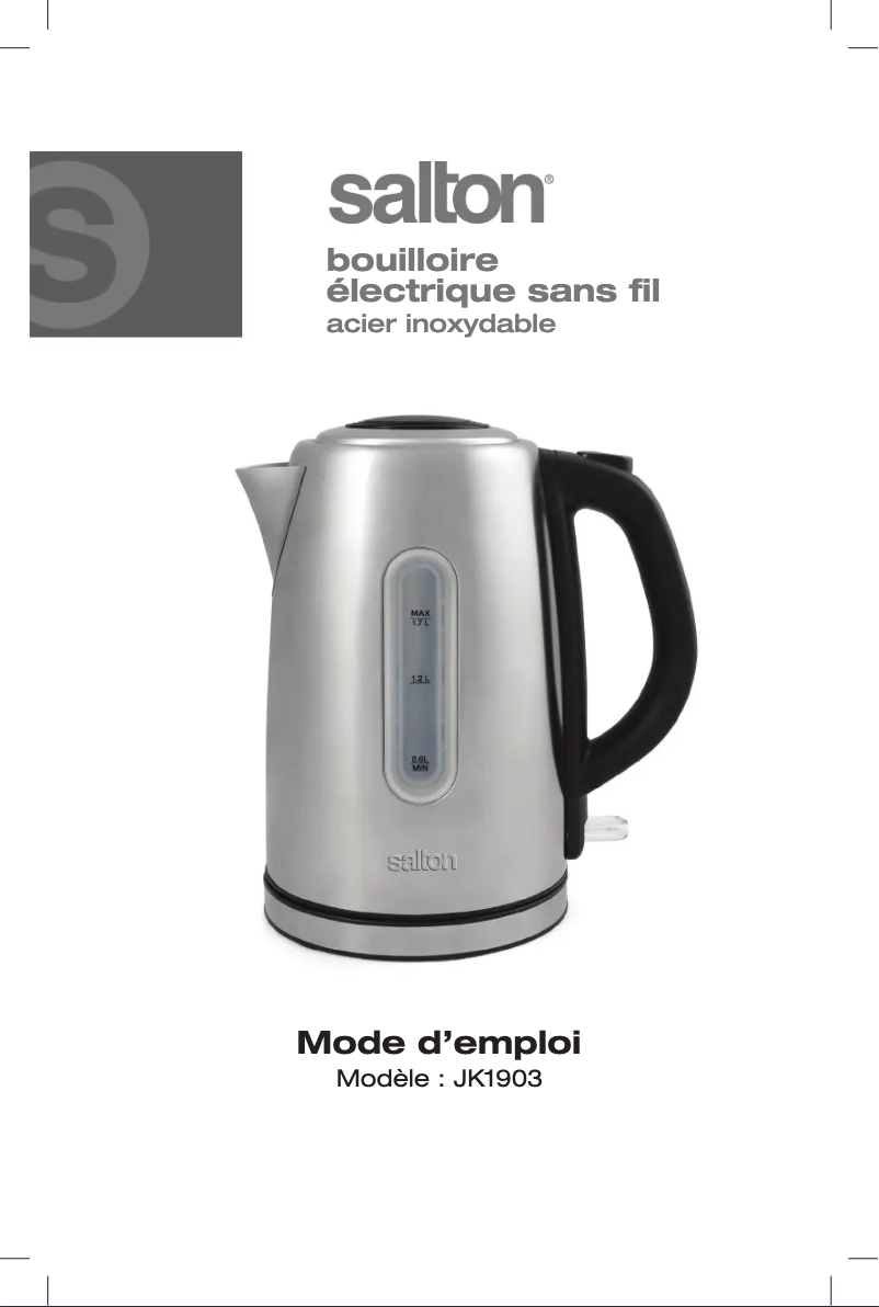 Image de la première page du manuel de l'appareil JK1903