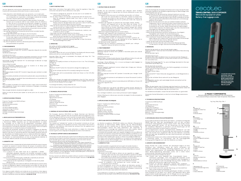 Page 1 de la notice Manuel utilisateur Cecotec TravelControl 5000 EcoPower