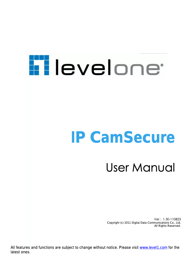 Page 1 de la notice Manuel utilisateur LevelOne FCS-9404