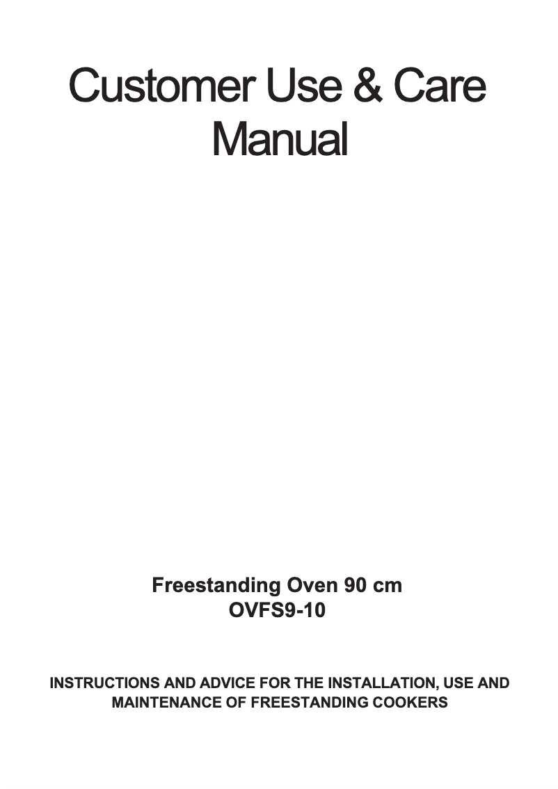 Página 1 del manual Manual de usuario Fulgor Milano OVFS9-10