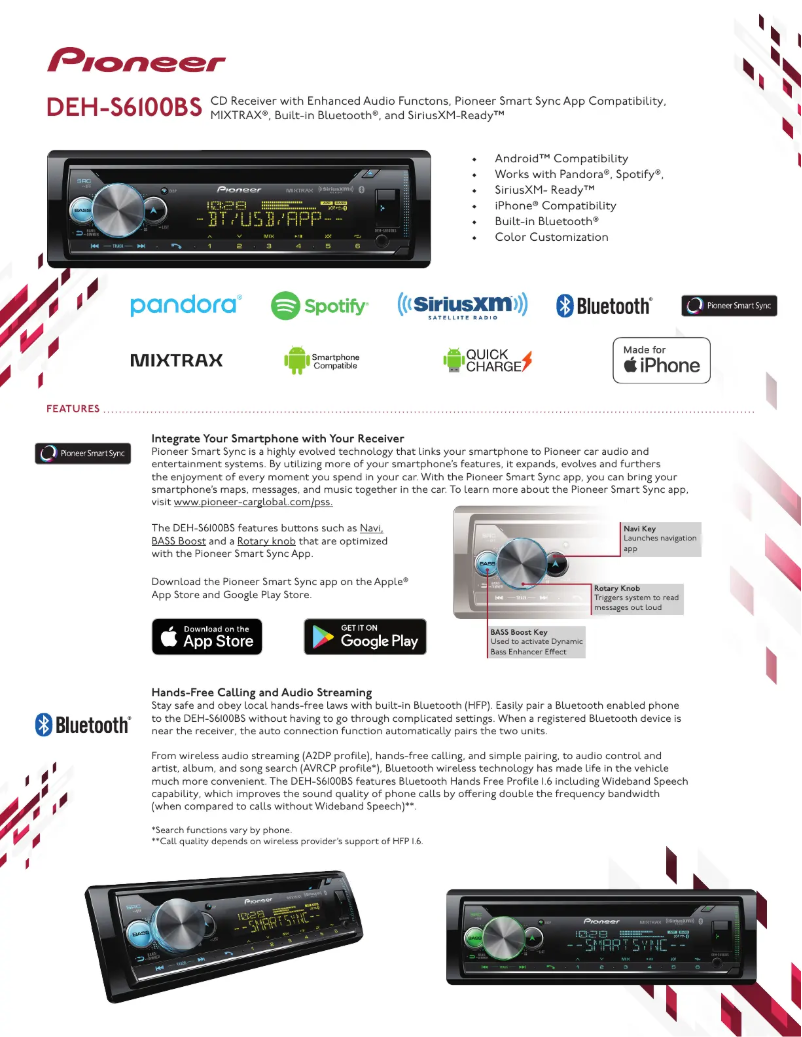 Page n°1 - Brochure Pioneer DEH-S6100BS