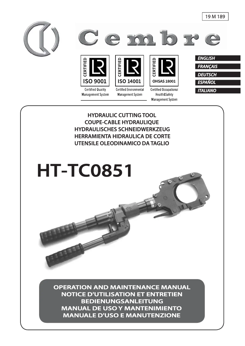 Image de la première page du manuel de l'appareil HT-TC0851