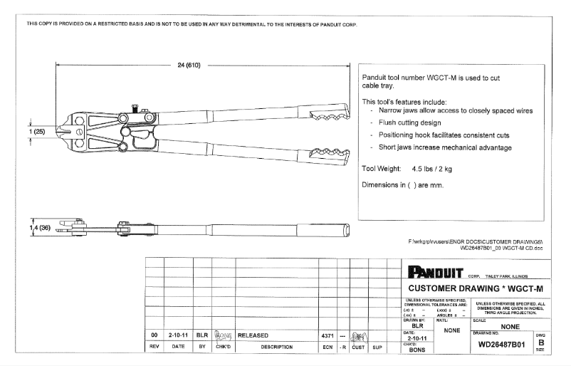 Page n°1 - Manuel utilisateur Panduit WGCT-M