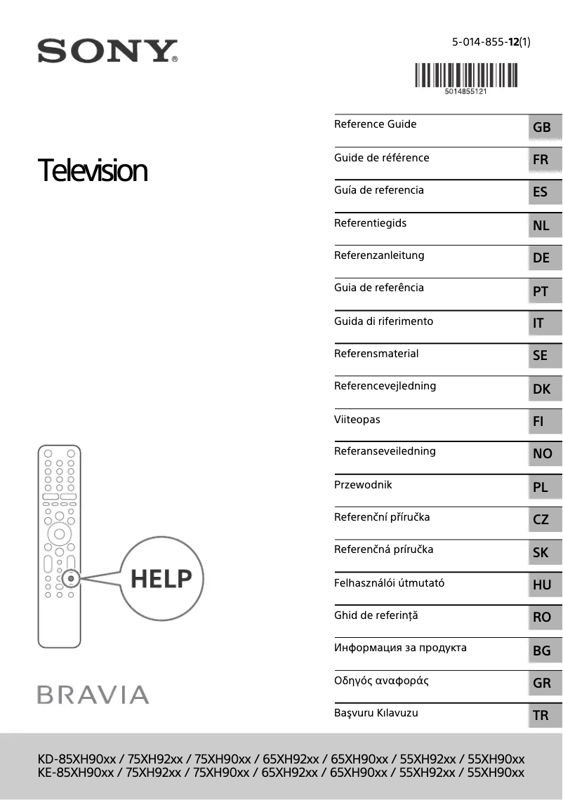 Image de la première page du manuel de l'appareil Bravia KE-85XH9096