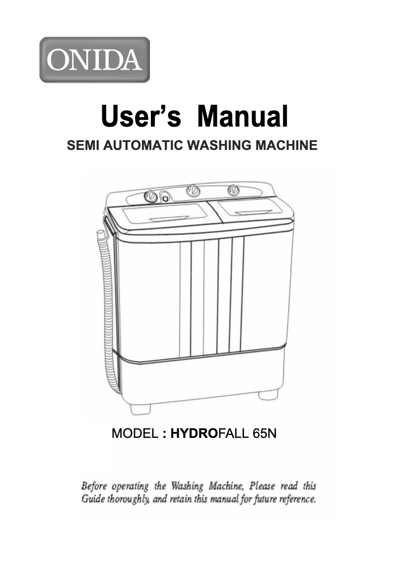 Page n°1 - Manuel utilisateur Onida Hydrofall 65N