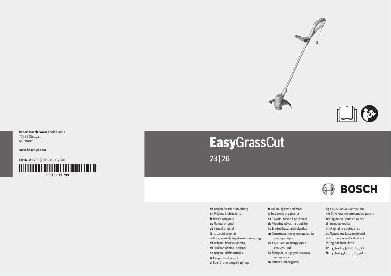 Page 1 de la notice Manuel utilisateur Bosch EasyGrassCut 23