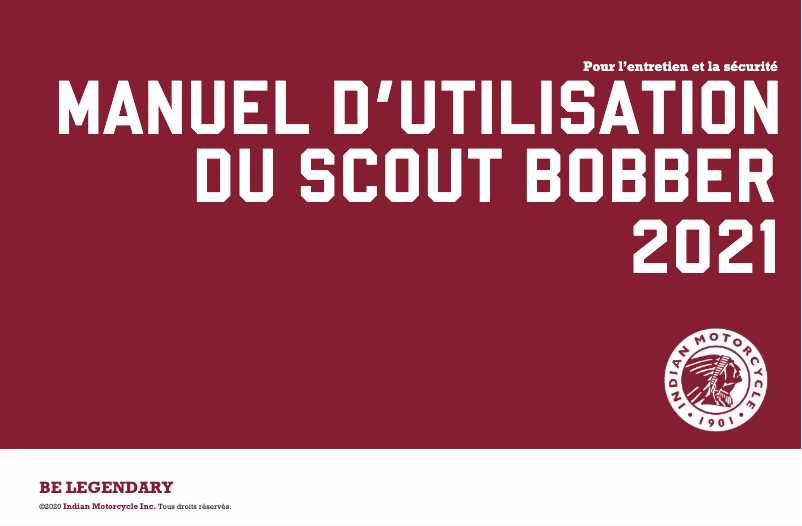 Page 1 of the manual User Manual Indian Scout Bobber Sixty (2021)
