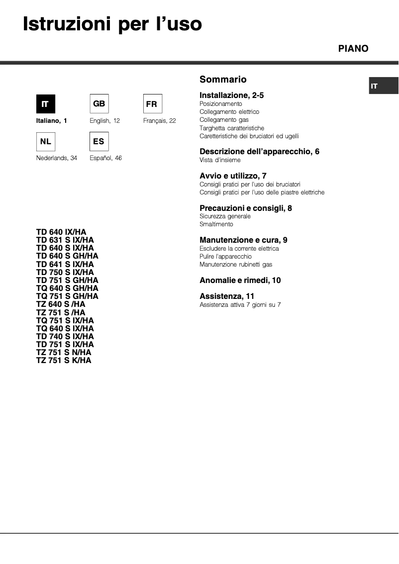 Image de la première page du manuel de l'appareil TD 640 S (SL) IX/HA