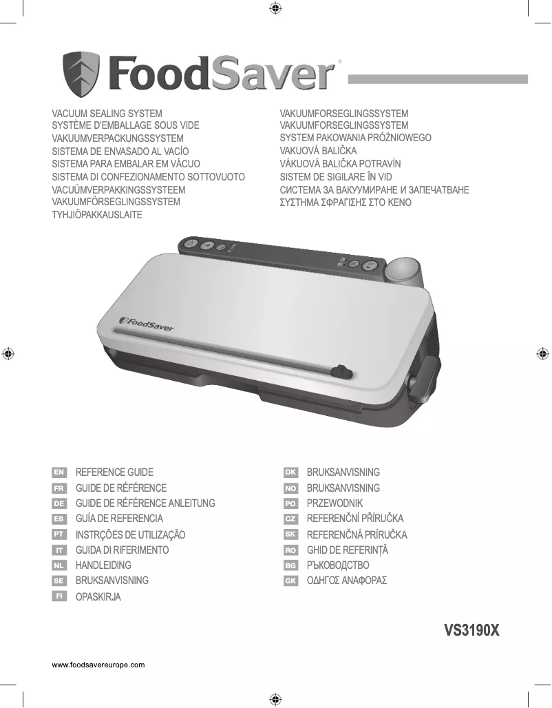 Page 1 de la notice Manuel utilisateur FoodSaver VS2190X
