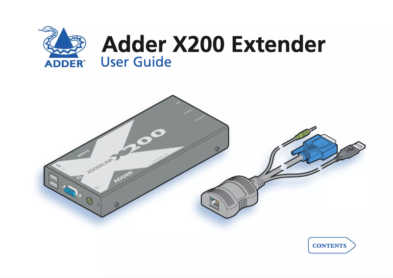 Page 1 de la notice Manuel utilisateur Adder ADDERLink X200