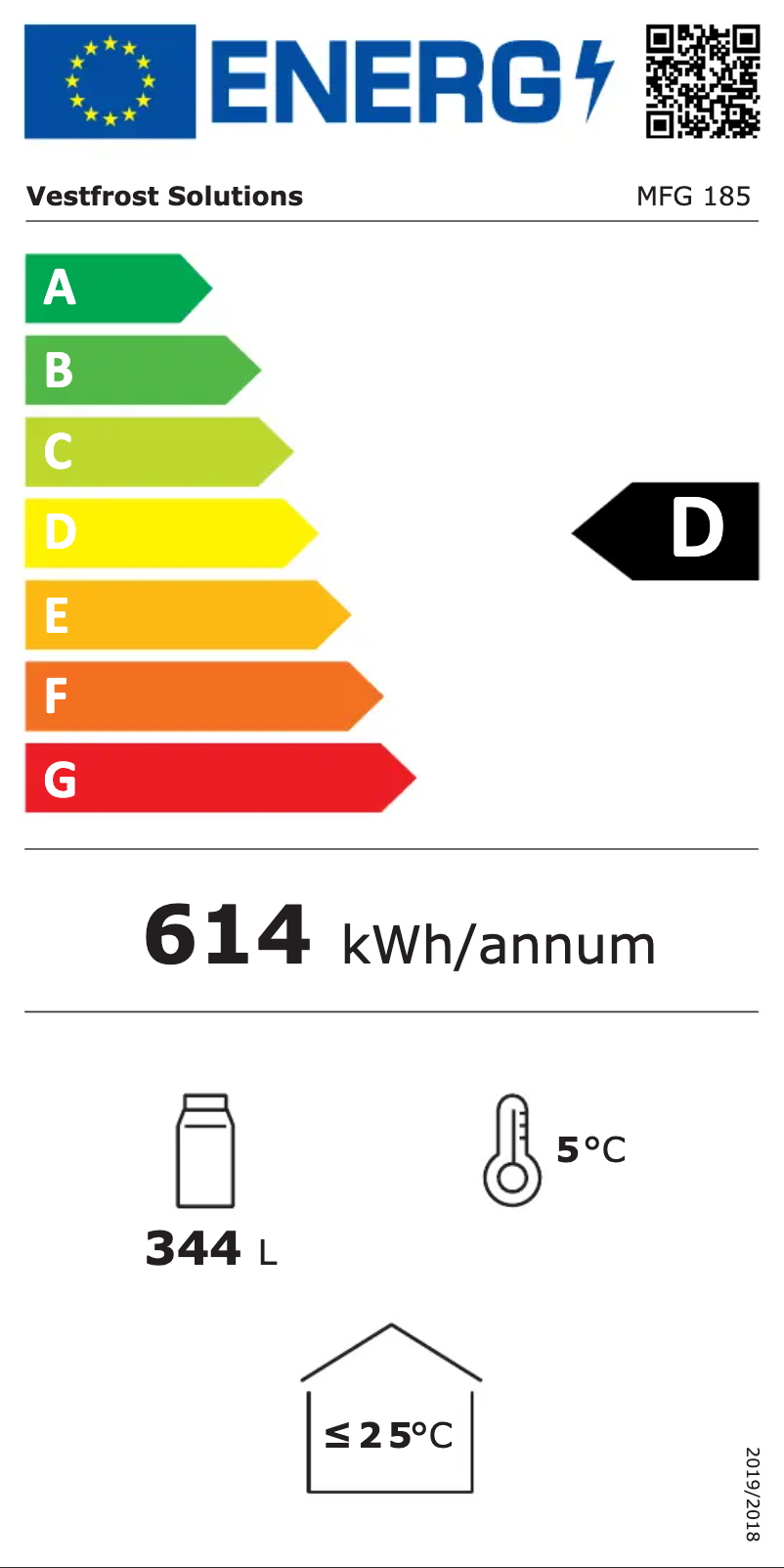 Page n°1 - Label énergétique Vestfrost MFG 185