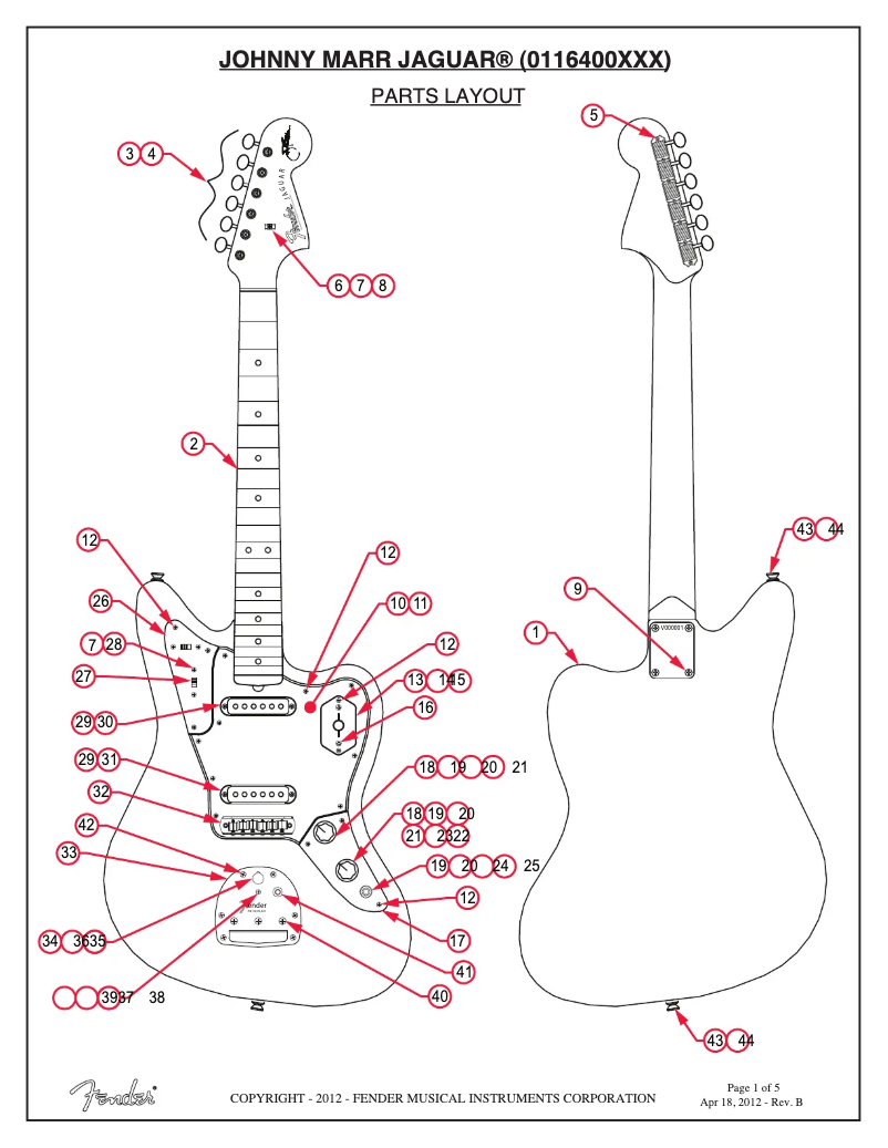 Image de la première page du manuel de l'appareil Johnny Marr Jaguar