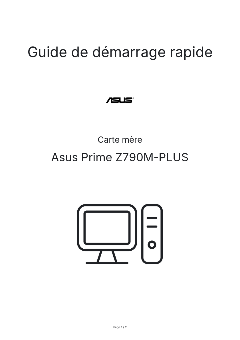 Page n°1 - Guide de démarrage rapide Asus Prime Z790M-PLUS