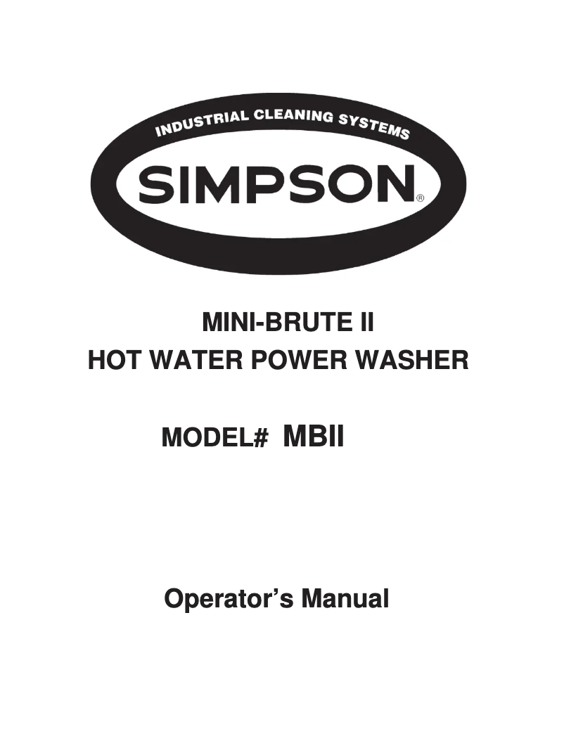 Page n°1 - Manuel utilisateur Simpson Mini Brute MB1518