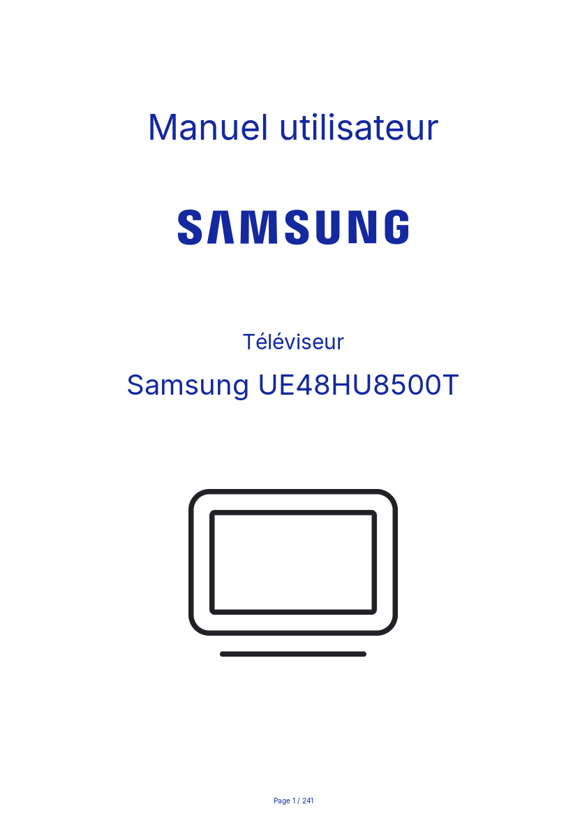 Page 1 de la notice Manuel utilisateur Samsung UE48HU8500T