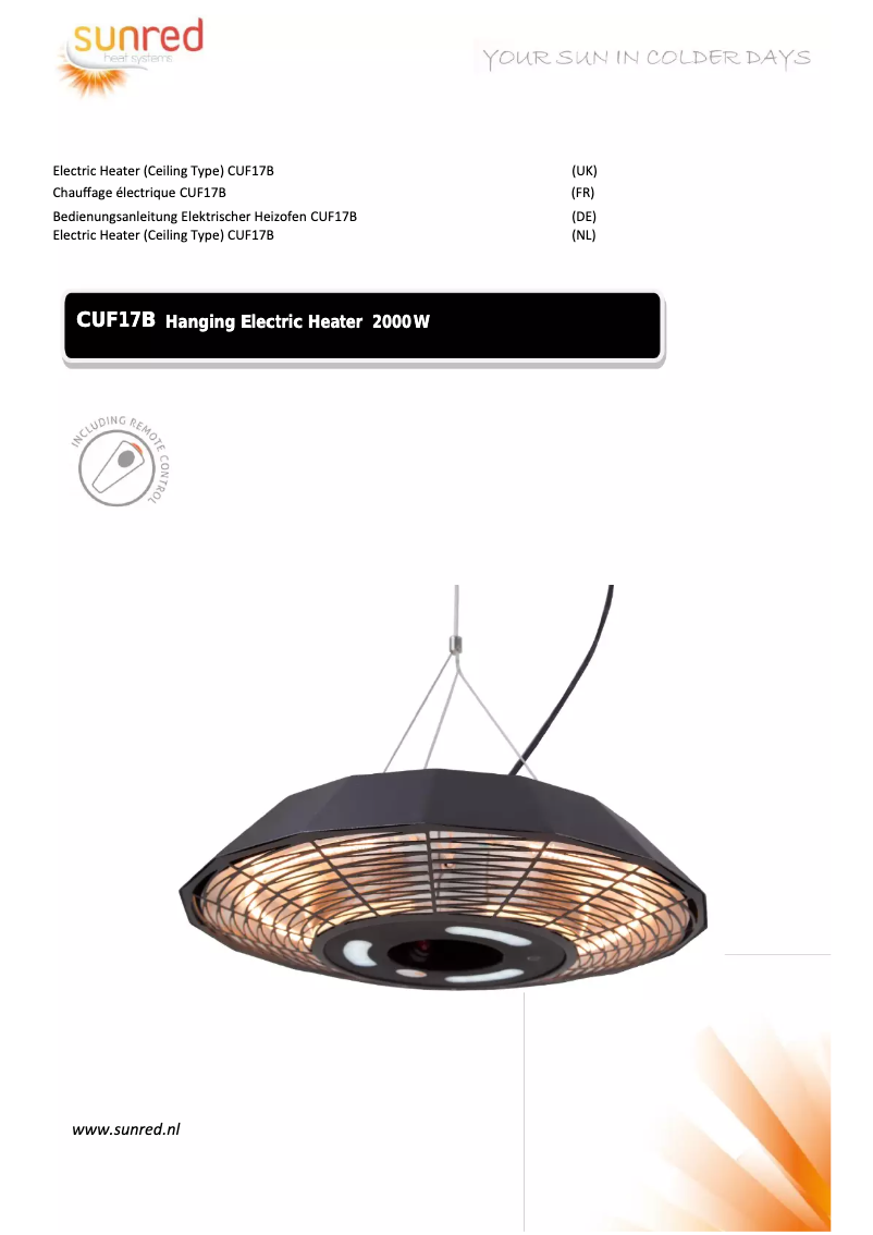 Page n°1 - Manuel utilisateur SunRed Ufo 2000