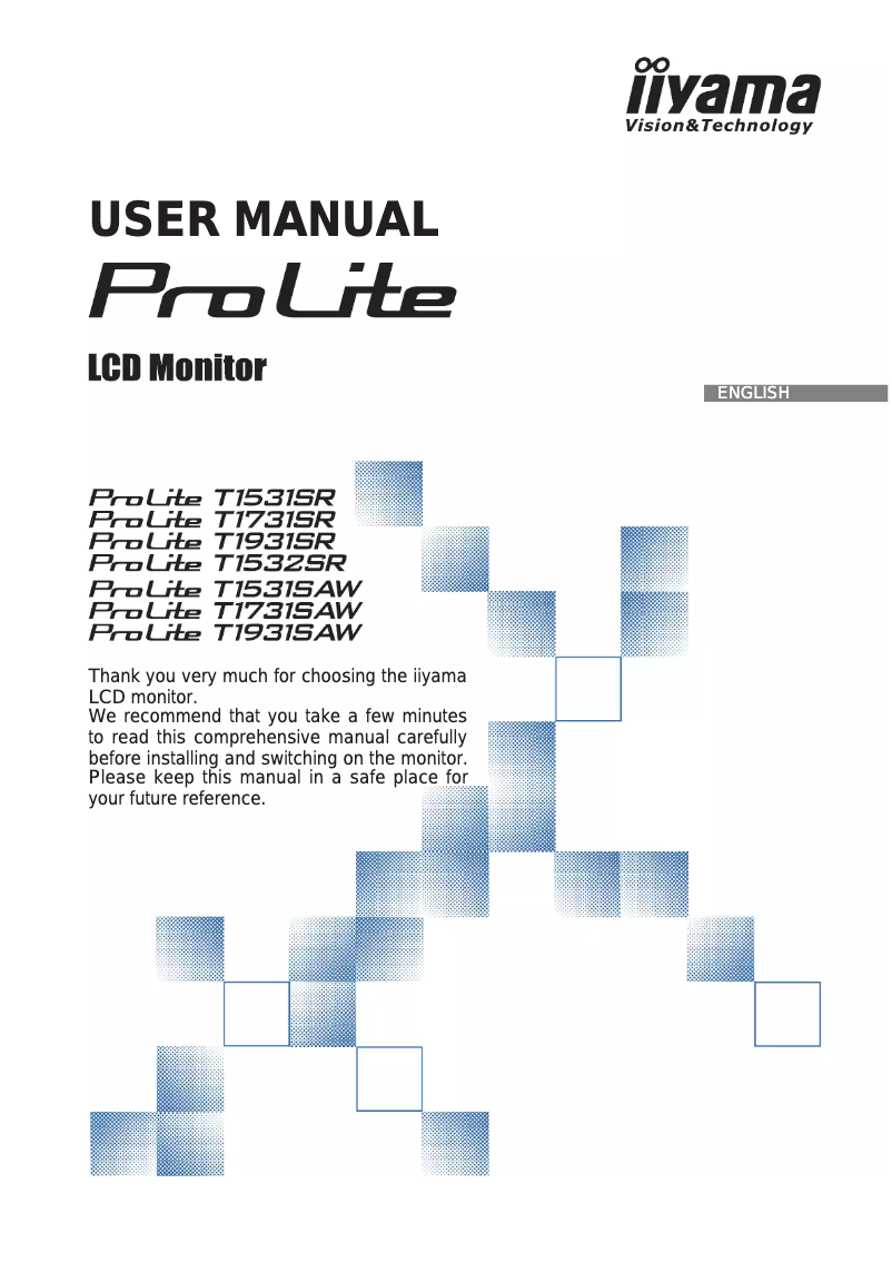 Page n°1 - Manuel utilisateur Iiyama ProLite T1731SAW-B1