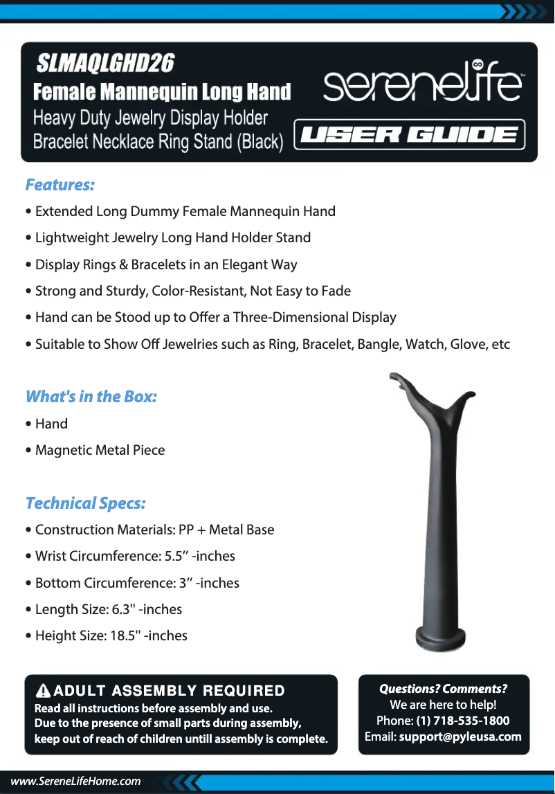 Page 1 of the manual User Manual SereneLife SLMAQLGHD26