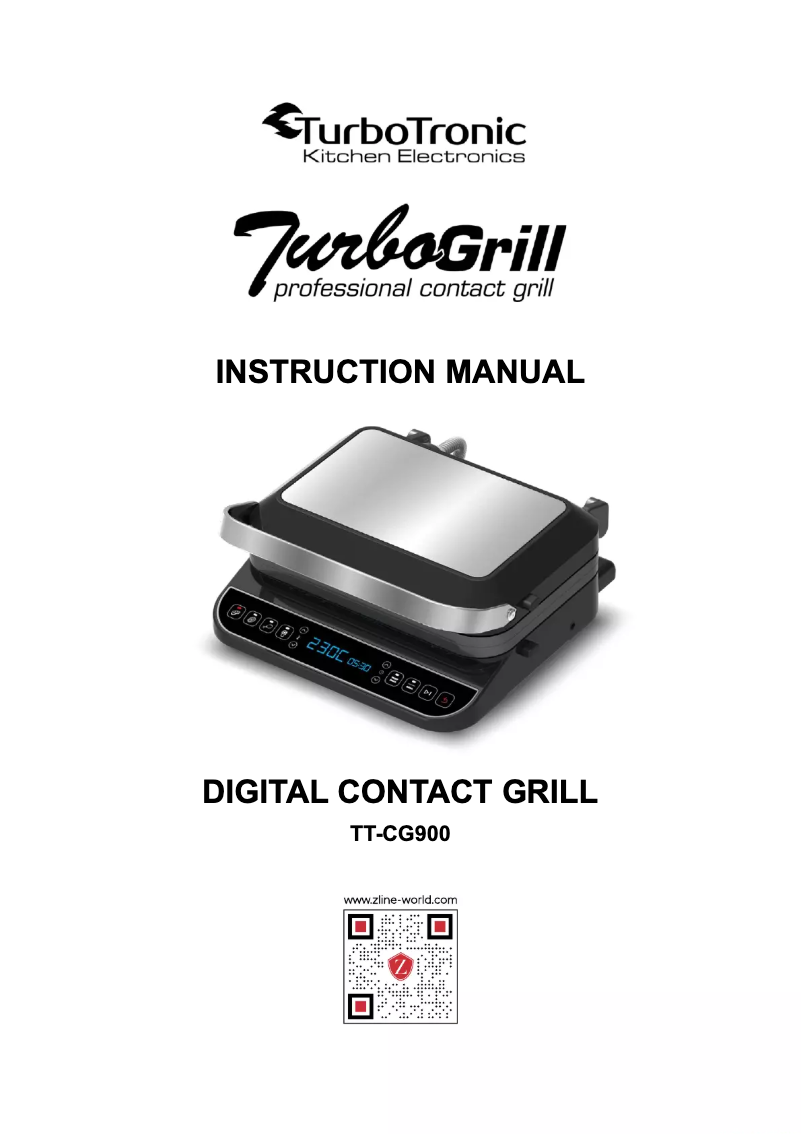 Image de la première page du manuel de l'appareil TurboGrill TT-CG900