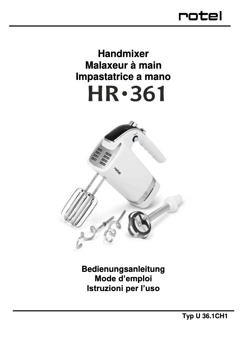 Page 1 de la notice Manuel utilisateur Rotel HR 361