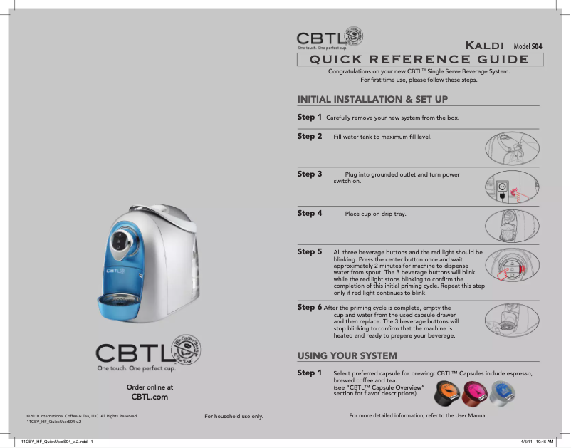 Page n°1 - Manuel utilisateur CBTL Kaldi S04