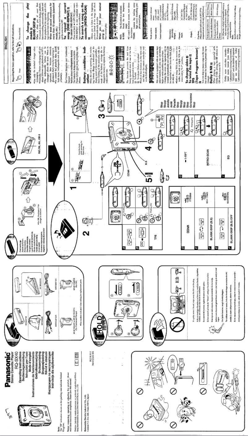 Image de la première page du manuel de l'appareil RQ-SX40