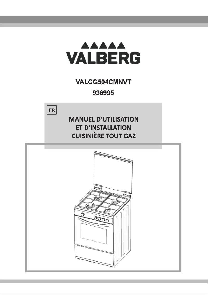 Page n°1 - Manuel utilisateur Valberg VALCG504CMNVT