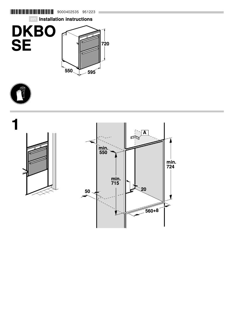 Page 1 de la notice Guide d'installation Siemens HB55NB550B