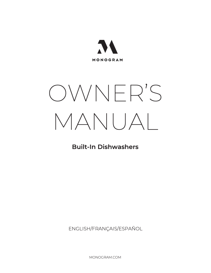 Page n°1 - Manuel utilisateur Monogram ZDT985SSNSS