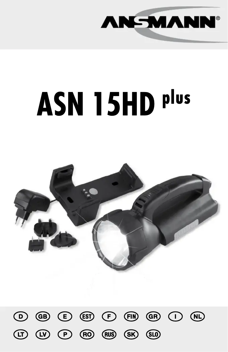 Page 1 de la notice Manuel utilisateur Ansmann ASN 15 HD