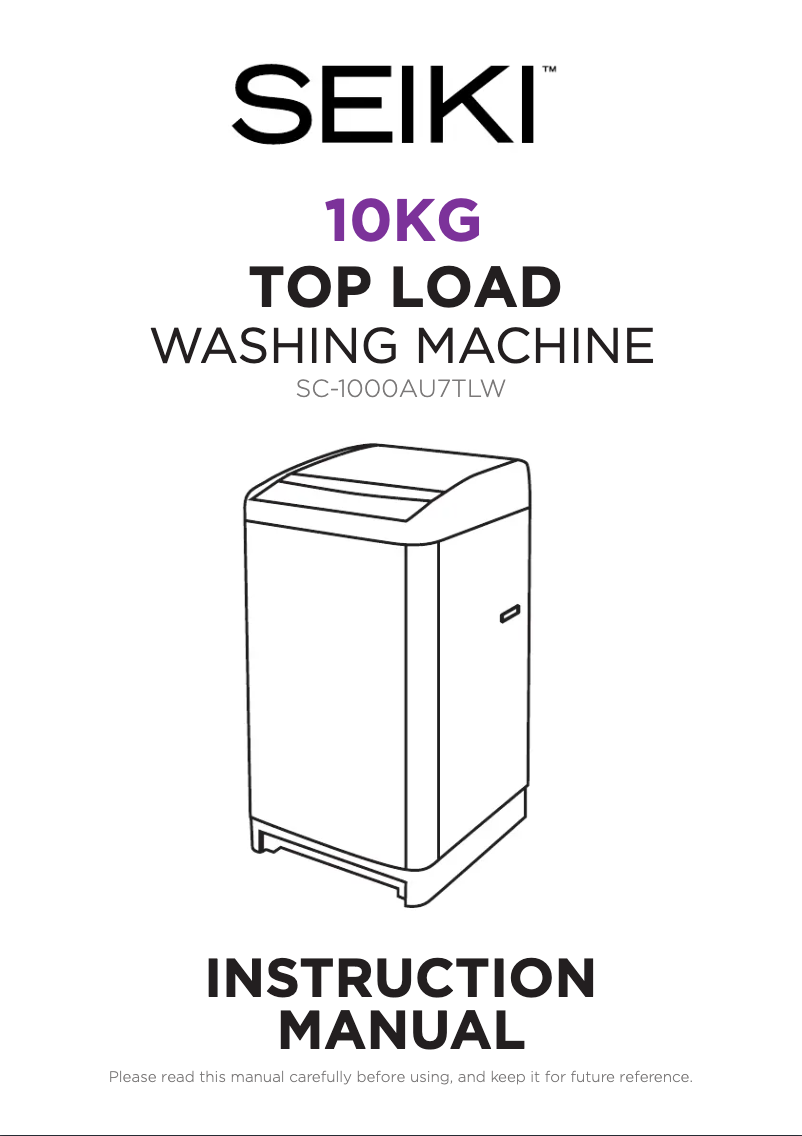 Page n°1 - Manuel utilisateur Seiki SC-1000AU7TL