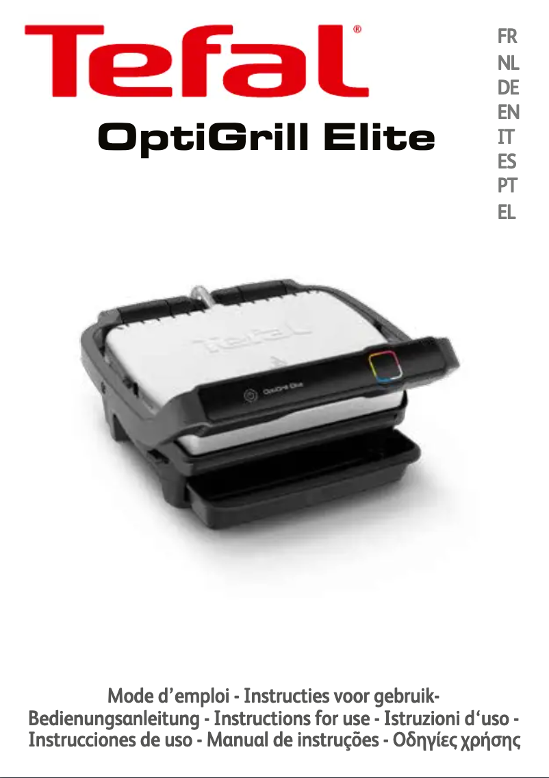 Page 1 de la notice Manuel utilisateur Tefal OptiGrill Elite GC750D