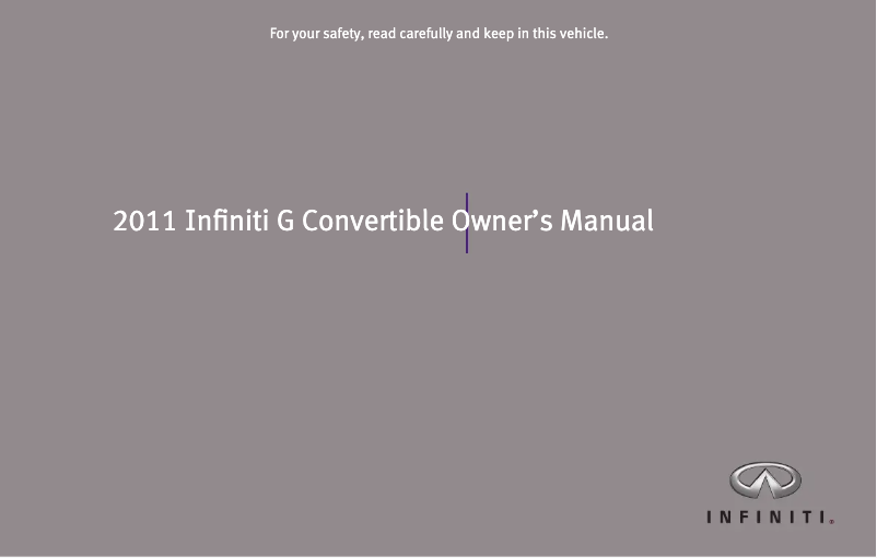 Page 1 de la notice Manuel utilisateur Infiniti Q60 Convertible (2011)