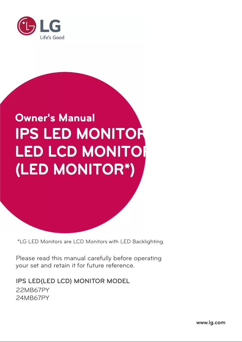 Page n°1 - Manuel utilisateur LG 22MB67PY