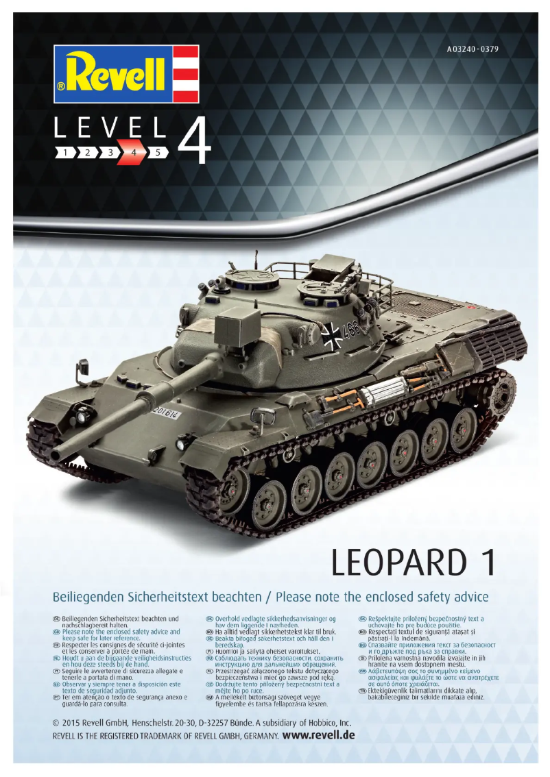 Page 1 de la notice Manuel utilisateur Revell Leopard 1