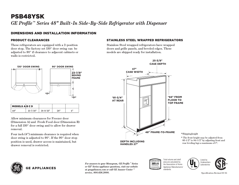 Imagen de la primera página del manual del dispositivo Profile PSB48YSKSS