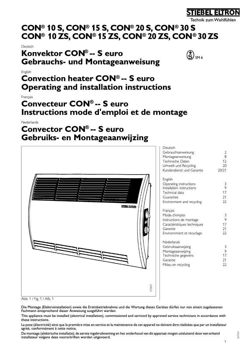 Image de la première page du manuel de l'appareil CON 30 S