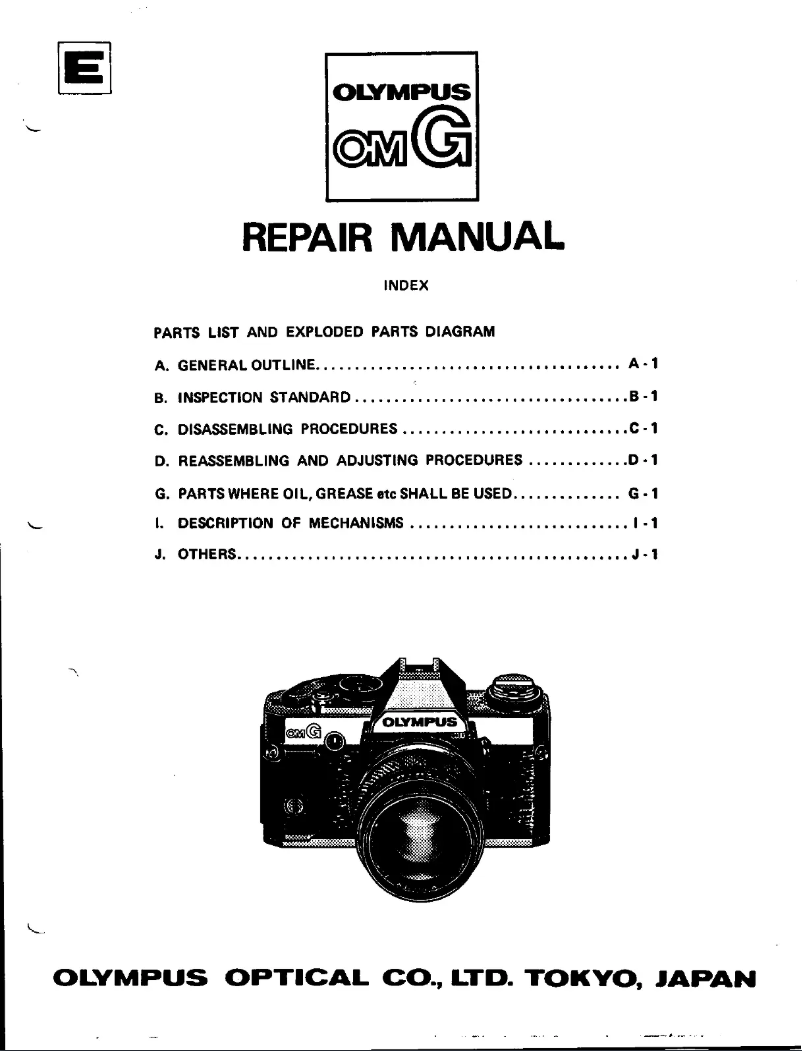 Image de la première page du manuel de l'appareil OM G