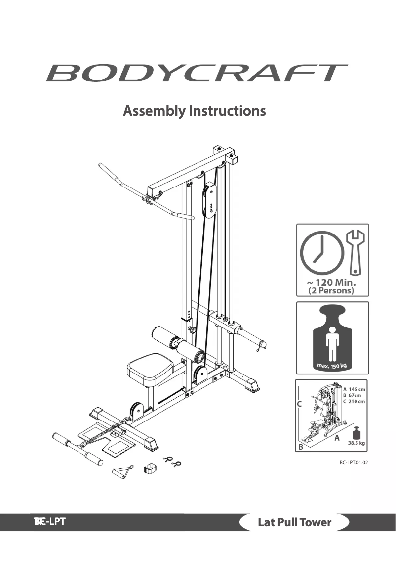 Page 1 de la notice Manuel utilisateur BodyCraft Lat Pull Tower