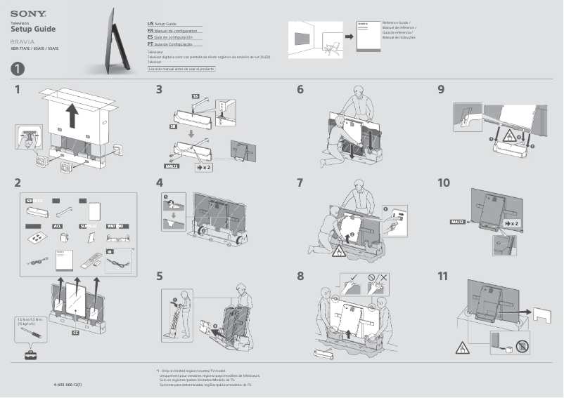Page n°1 - Guide d'installation Sony Bravia Oled XBR-65A1E