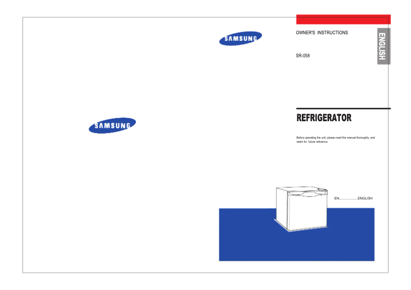 Page n°1 - Manuel utilisateur Samsung SR058