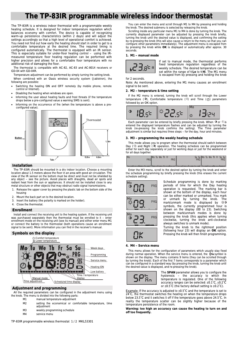 Image de la première page du manuel de l'appareil TP-83IR