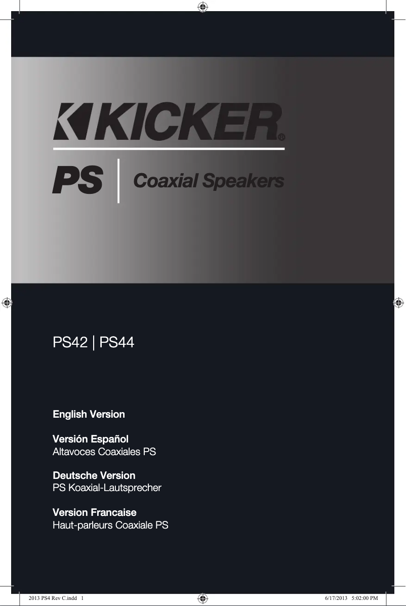 Page 1 de la notice Manuel utilisateur Kicker PS 4"