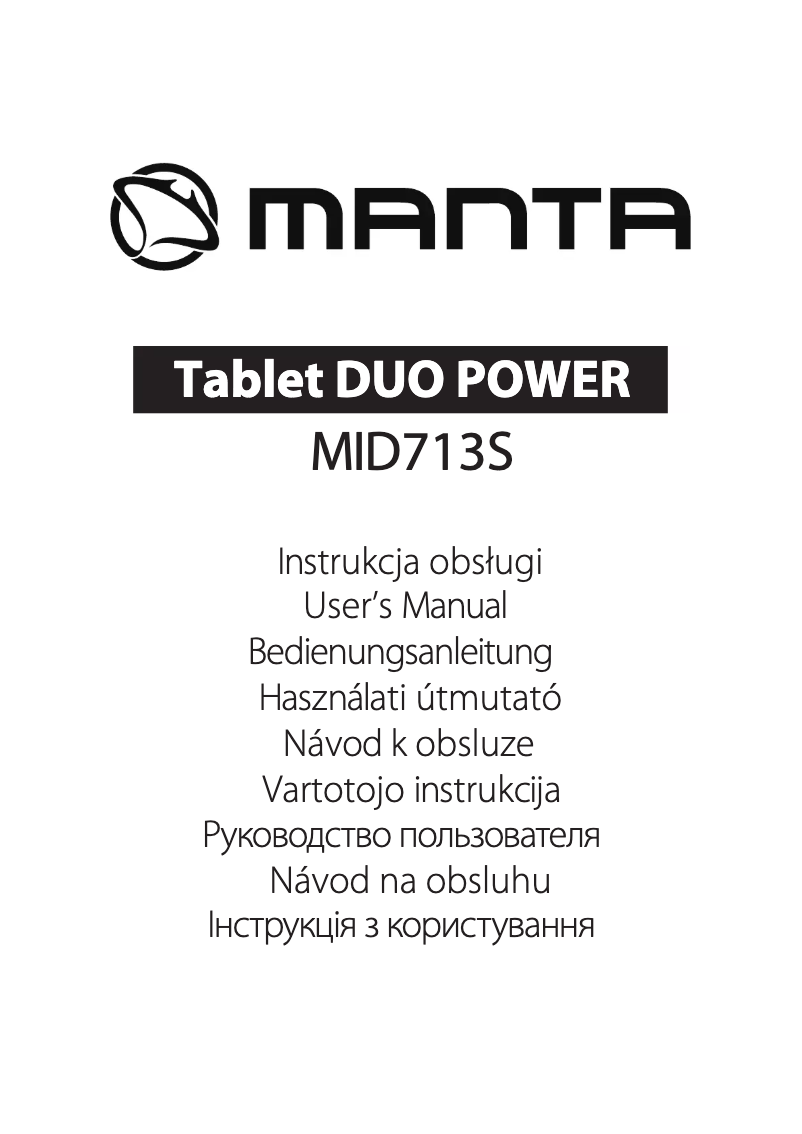 Page 1 de la notice Manuel utilisateur Manta Duo Power MID713S