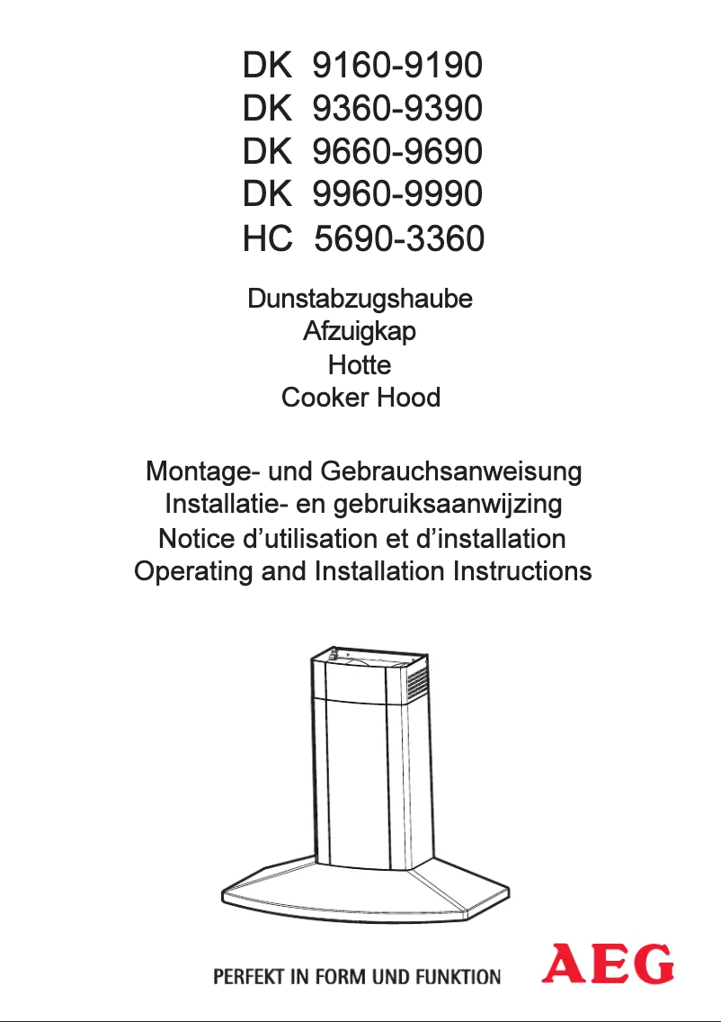 Page n°1 - Manuel utilisateur AEG DK9160-W