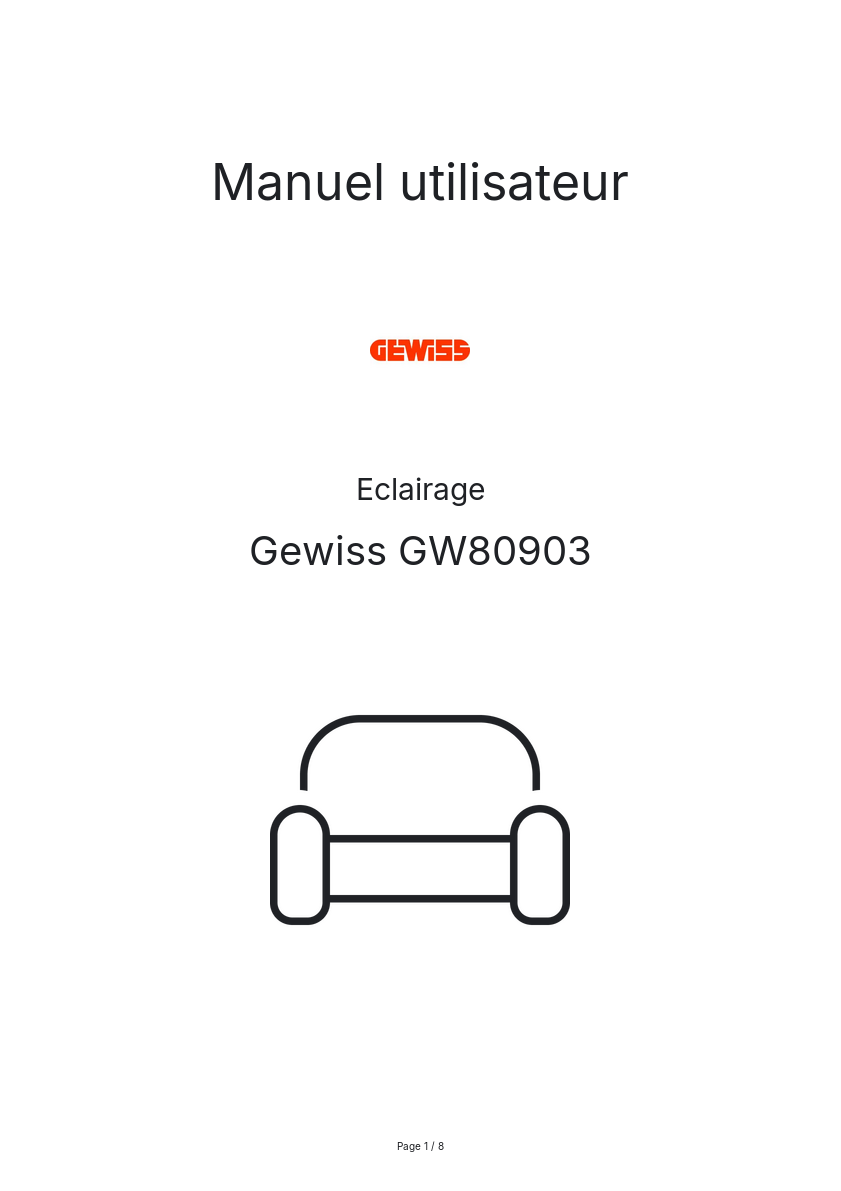 Page n°1 - Manuel utilisateur Gewiss GW80903