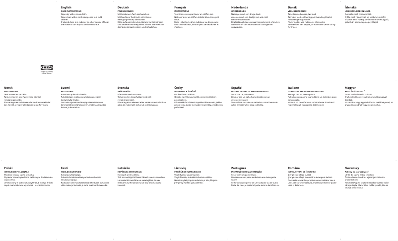 Page 1 de la notice Manuel utilisateur Ikea HOLMSEL 502.345.82