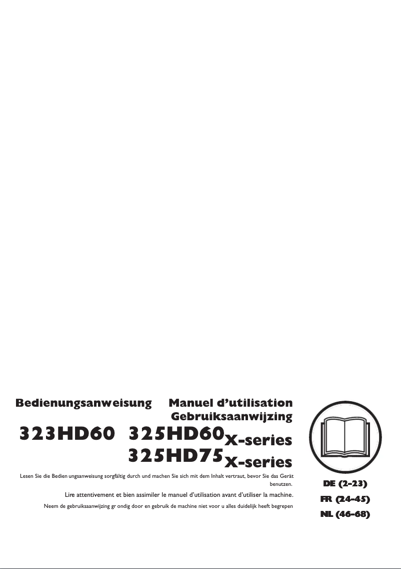 Page 1 de la notice Manuel utilisateur Husqvarna 325HD75X-series