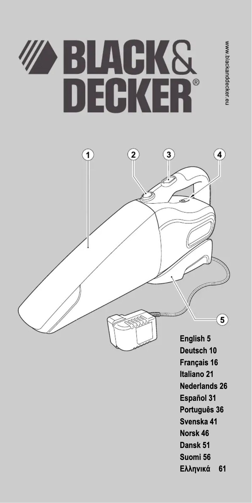 Página 1 del manual Manual de usuario Black & Decker Dustbuster WD6015N